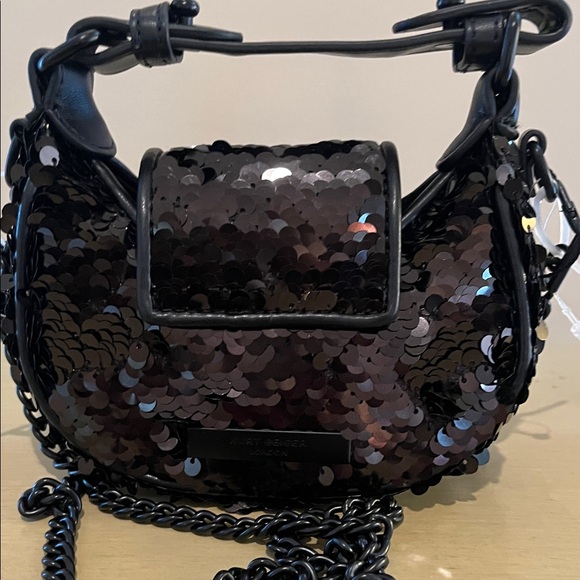 Kurt Geiger Black Sequin Crossbody Bag NWT - Picture 6 of 7
